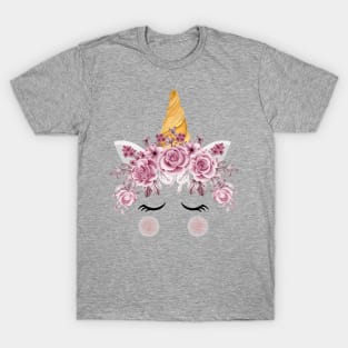 Unicorn Watercolor Rose Gold T-Shirt